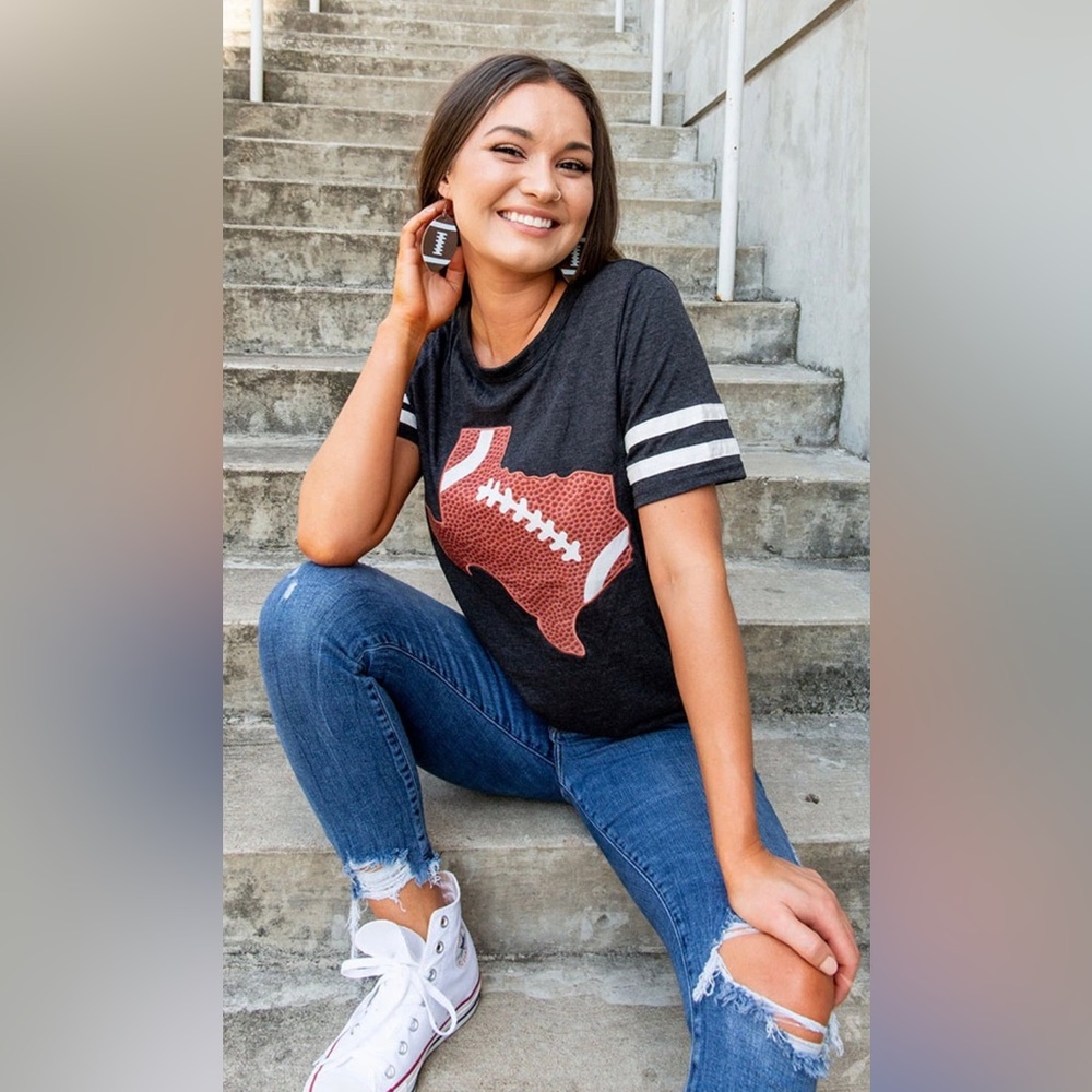 NWT!! Texas Football on Charcoal Tee